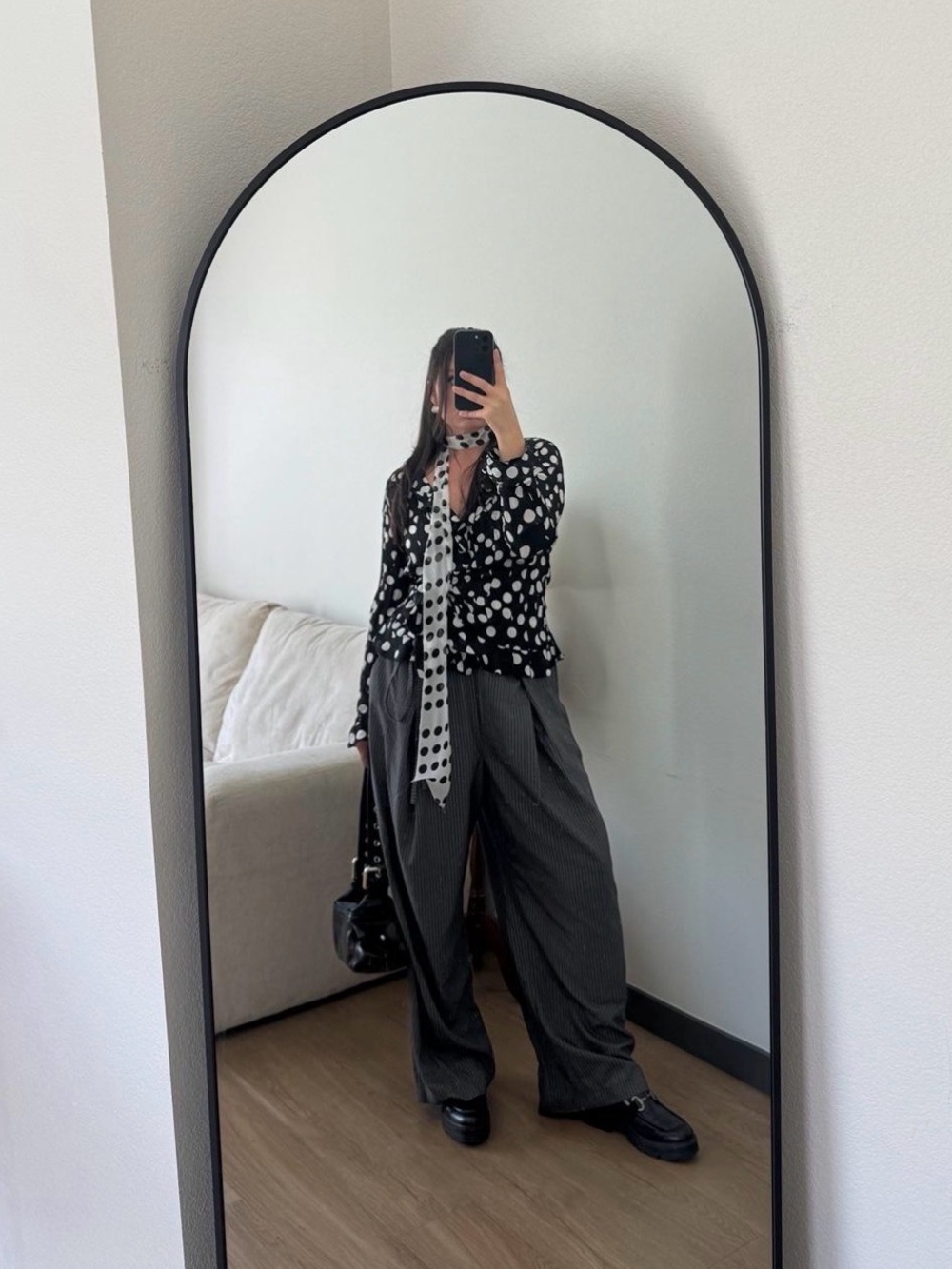 Black and White Polka Dot Blouse - Picture 2 of 5